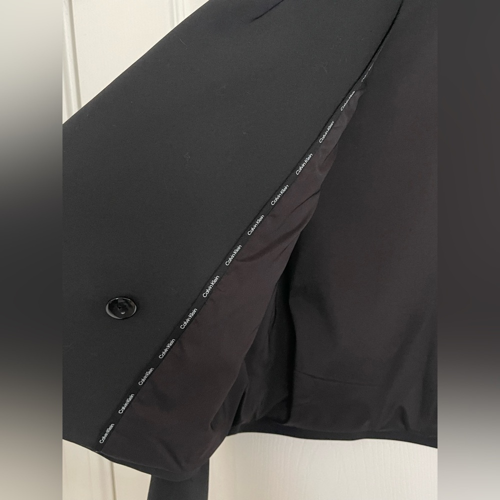 Calvin Klein Black Cropped Single-Button Suit Jacket - Picture 5 of 13